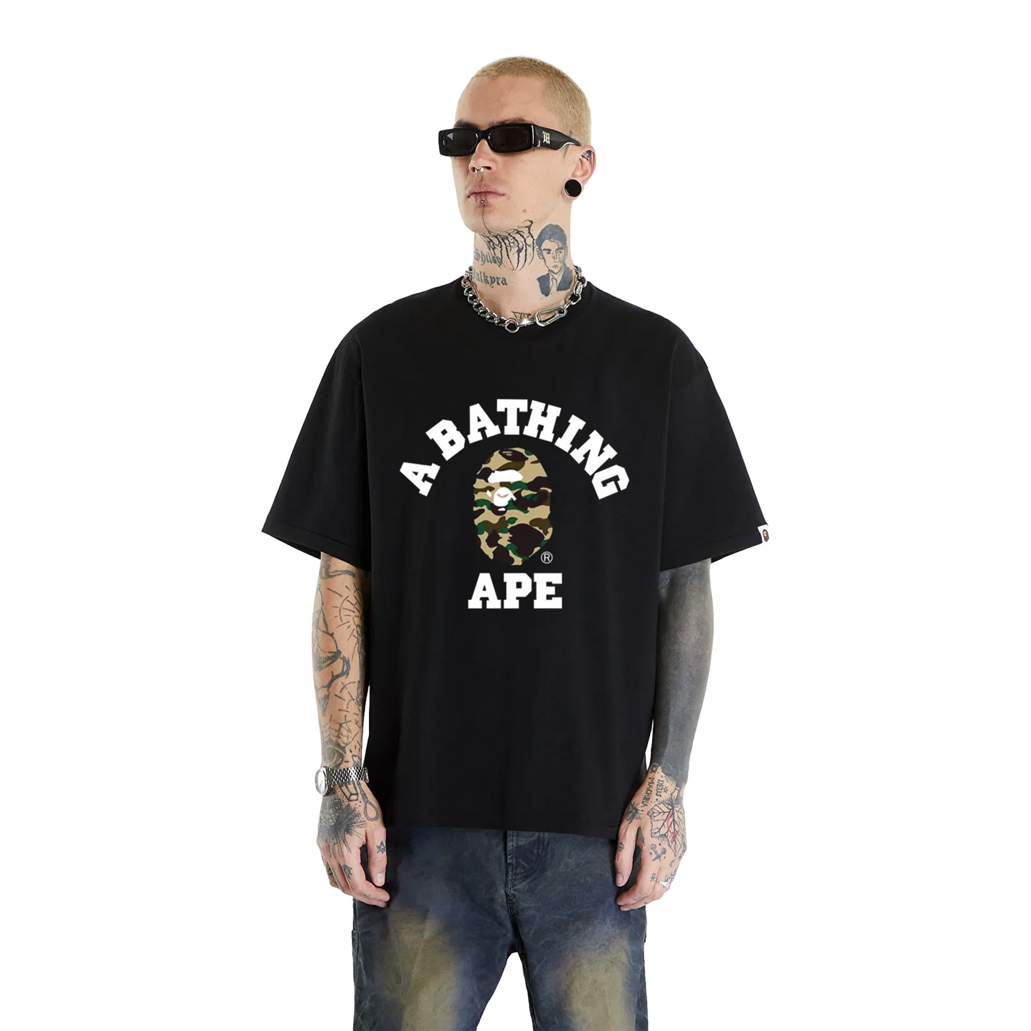 BAPE® 1st Camo College Tee Black/Yellow (FW23)