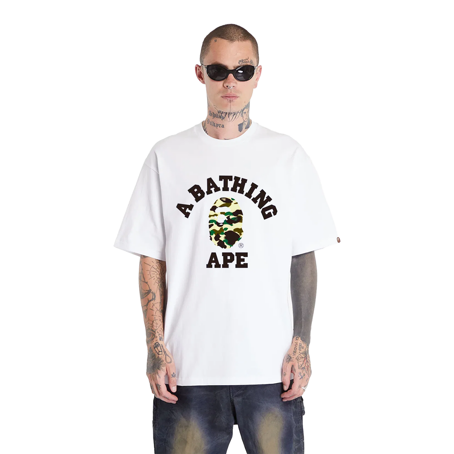 BAPE® 1st Camo College Tee White/Yellow (FW23)