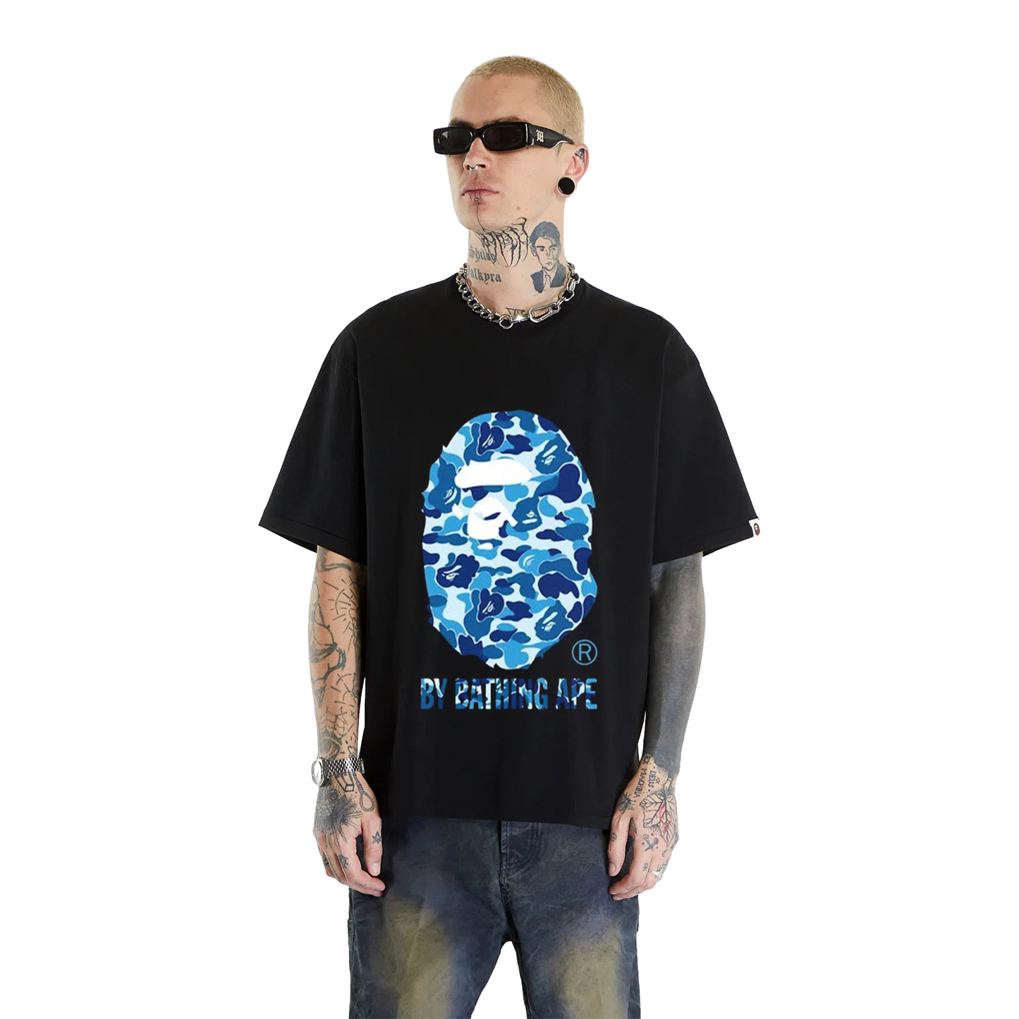 BAPE® ABC Camo By Bathing Ape Tee Black/Blue (SS23)