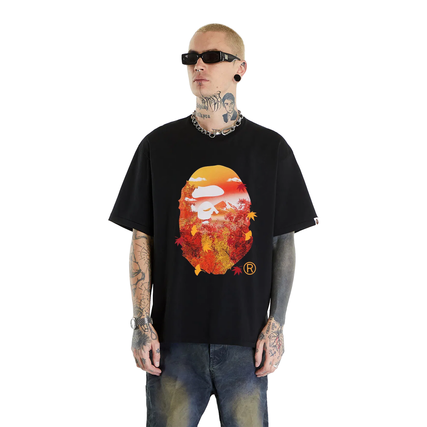 BAPE® Japan Autumn Photo Ape Head Tee Black (FW24)