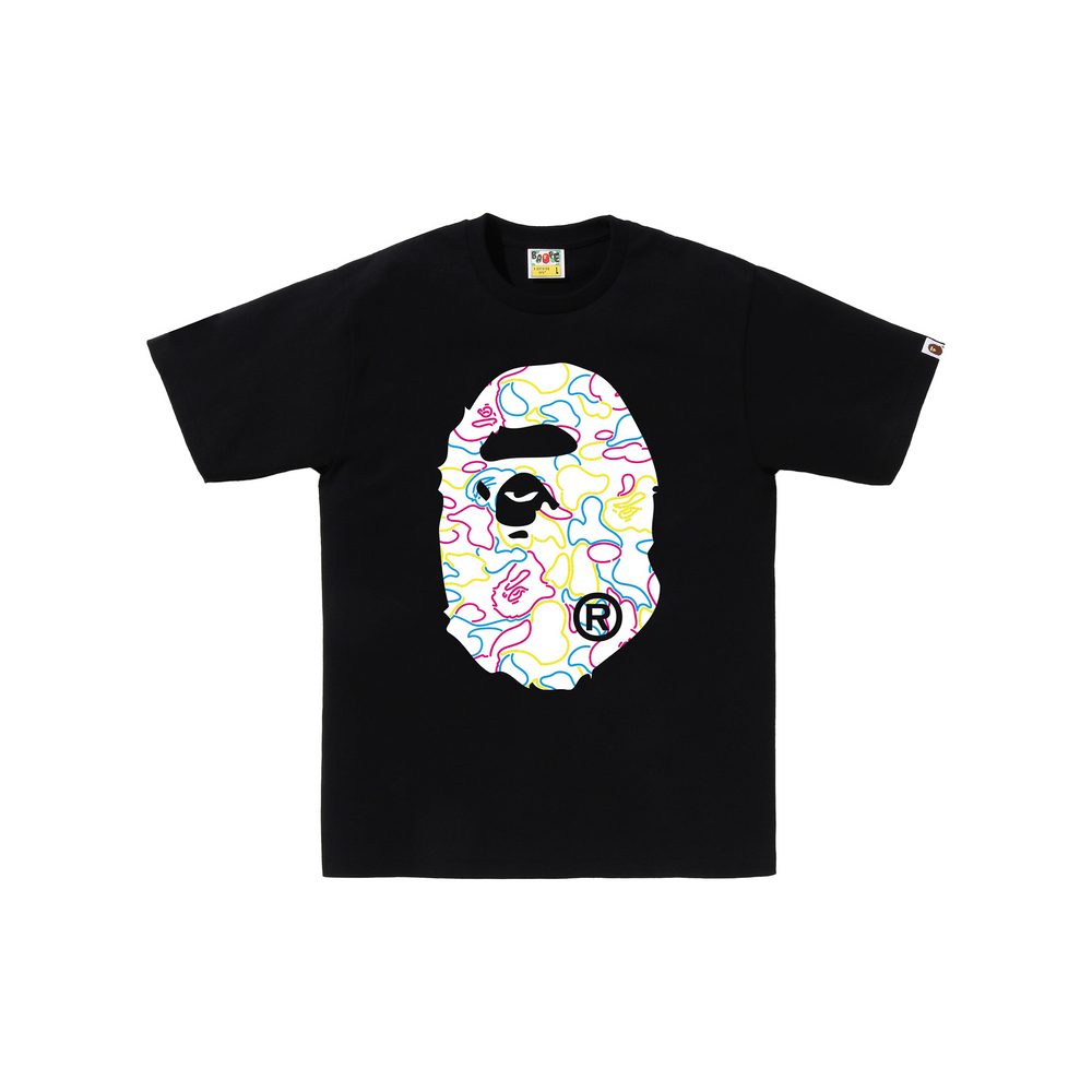 BAPE® Neon Camo Big Ape Head Tee Black (SS25)