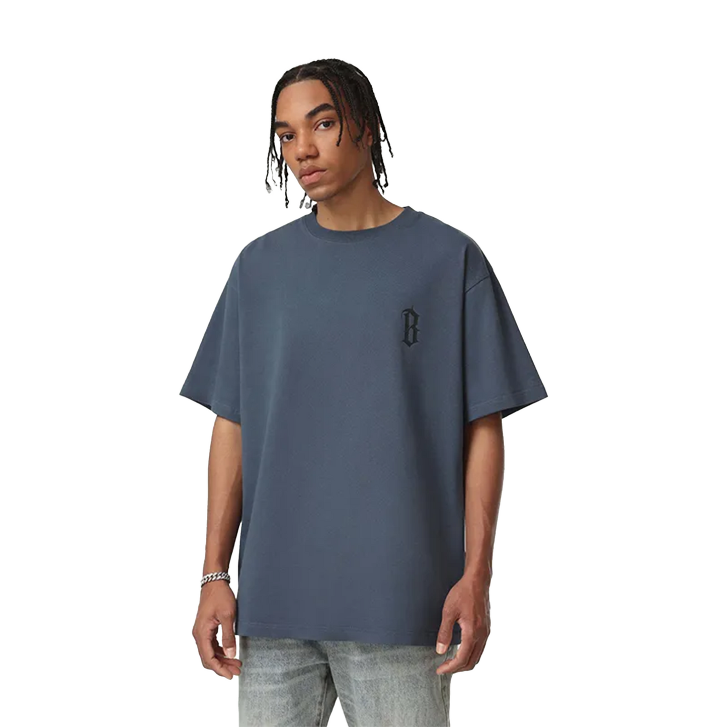 BONELESS Arc Print S/S Tee Grey Blue (SS22)