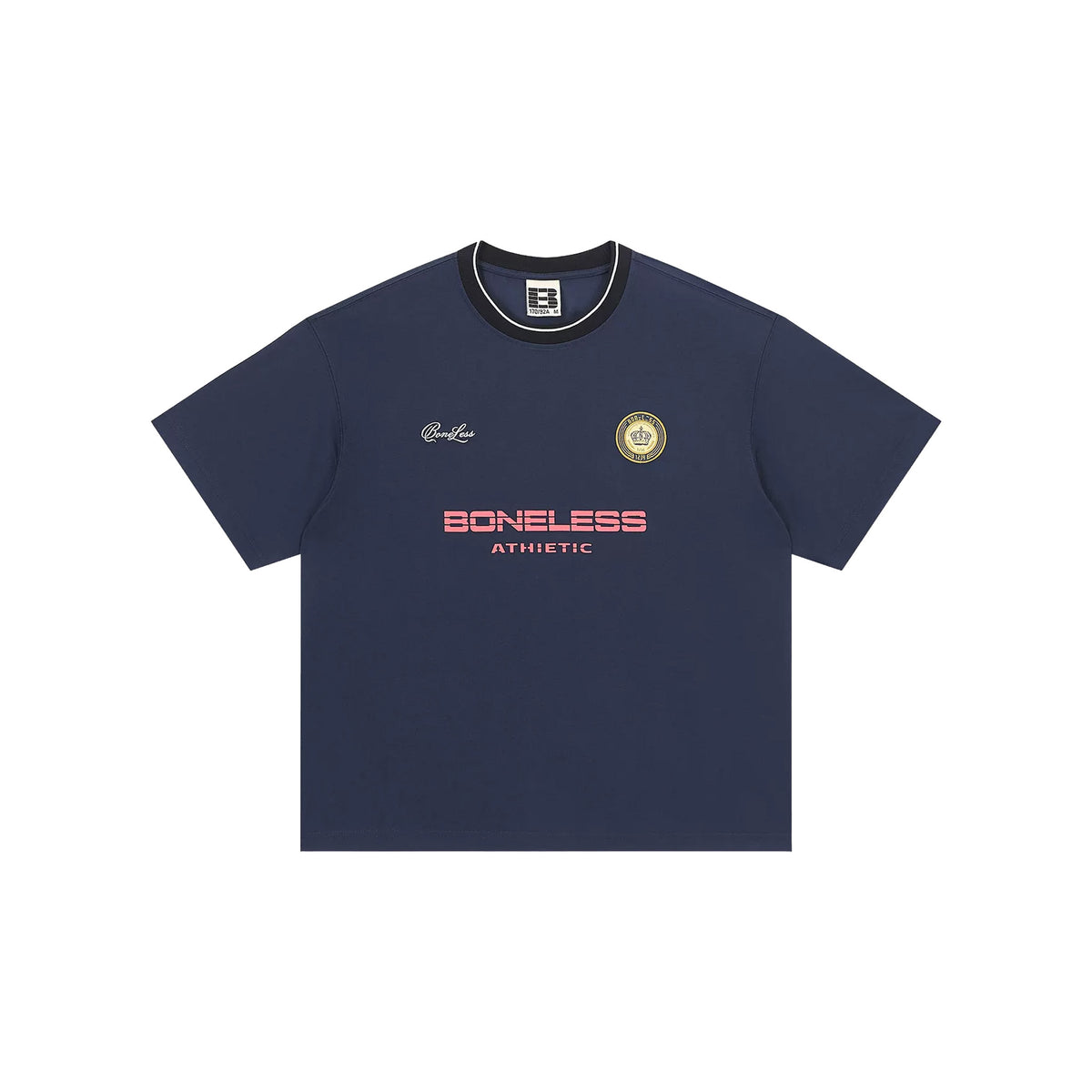 BONELESS Athletic Retro Print Tee Dark Blue (SS26)