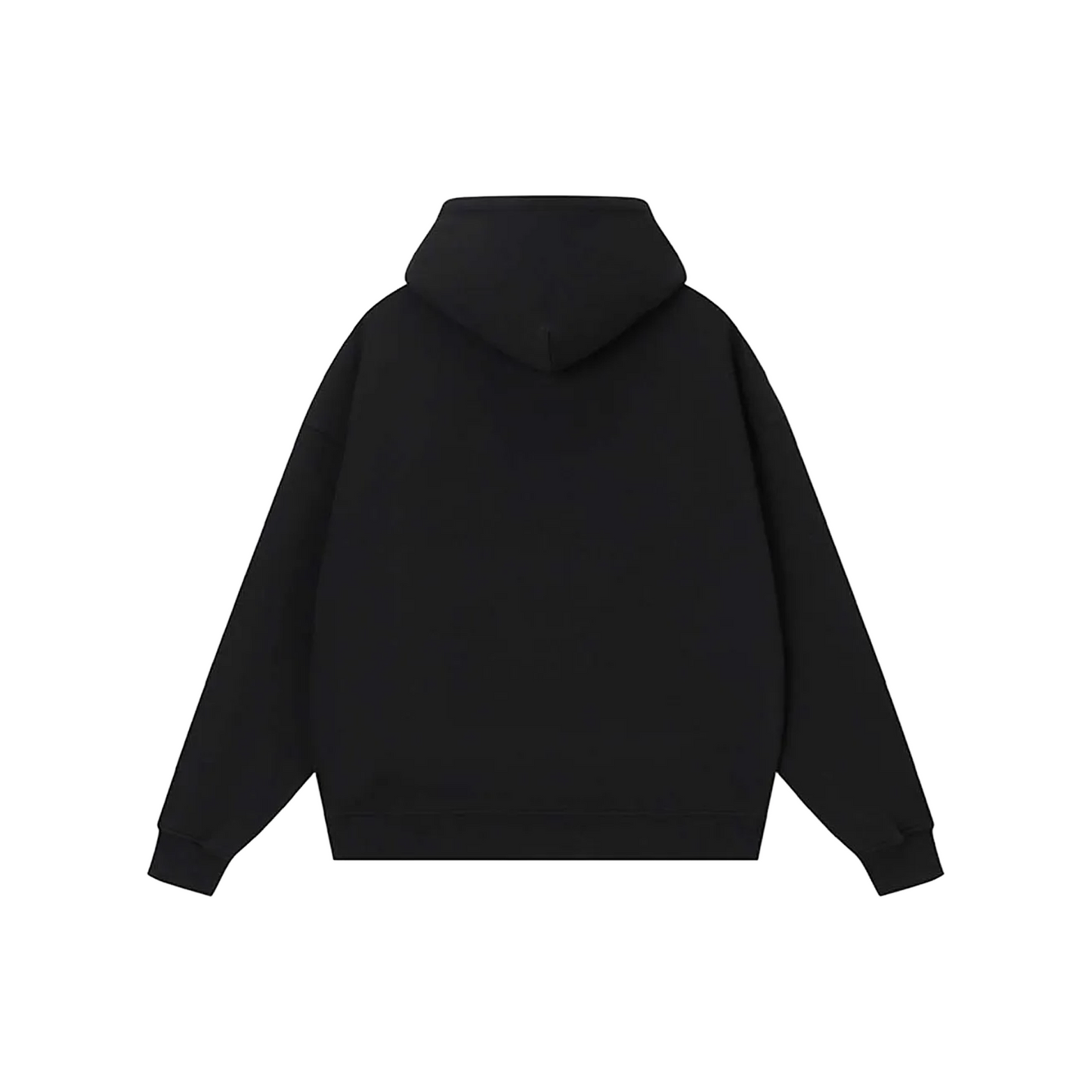 BONELESS Basic B-Print Zipped Up Hoodie Black (FW24)
