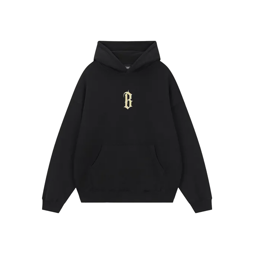 BONELESS Basic B Shaped Printed Hoodie Carbon Black (FW24)