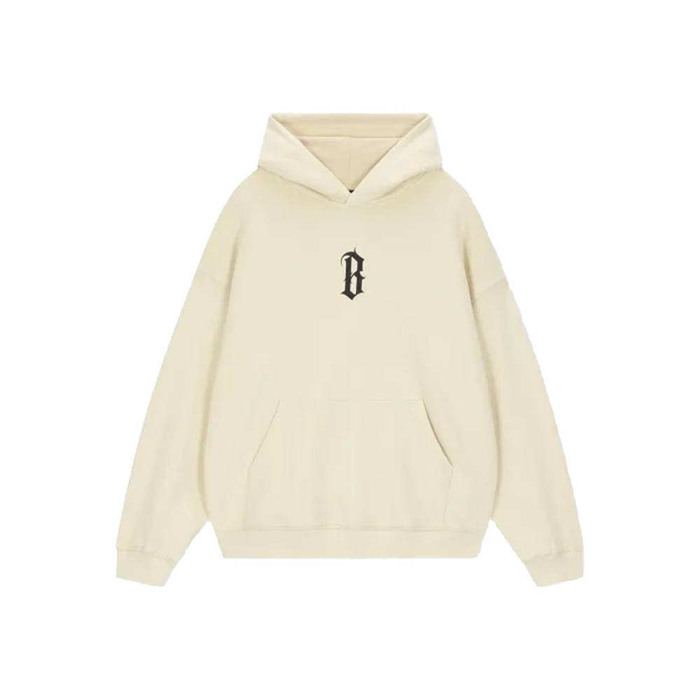 BONELESS Basic B Shaped Printed Hoodie Milk Tea White (FW24)