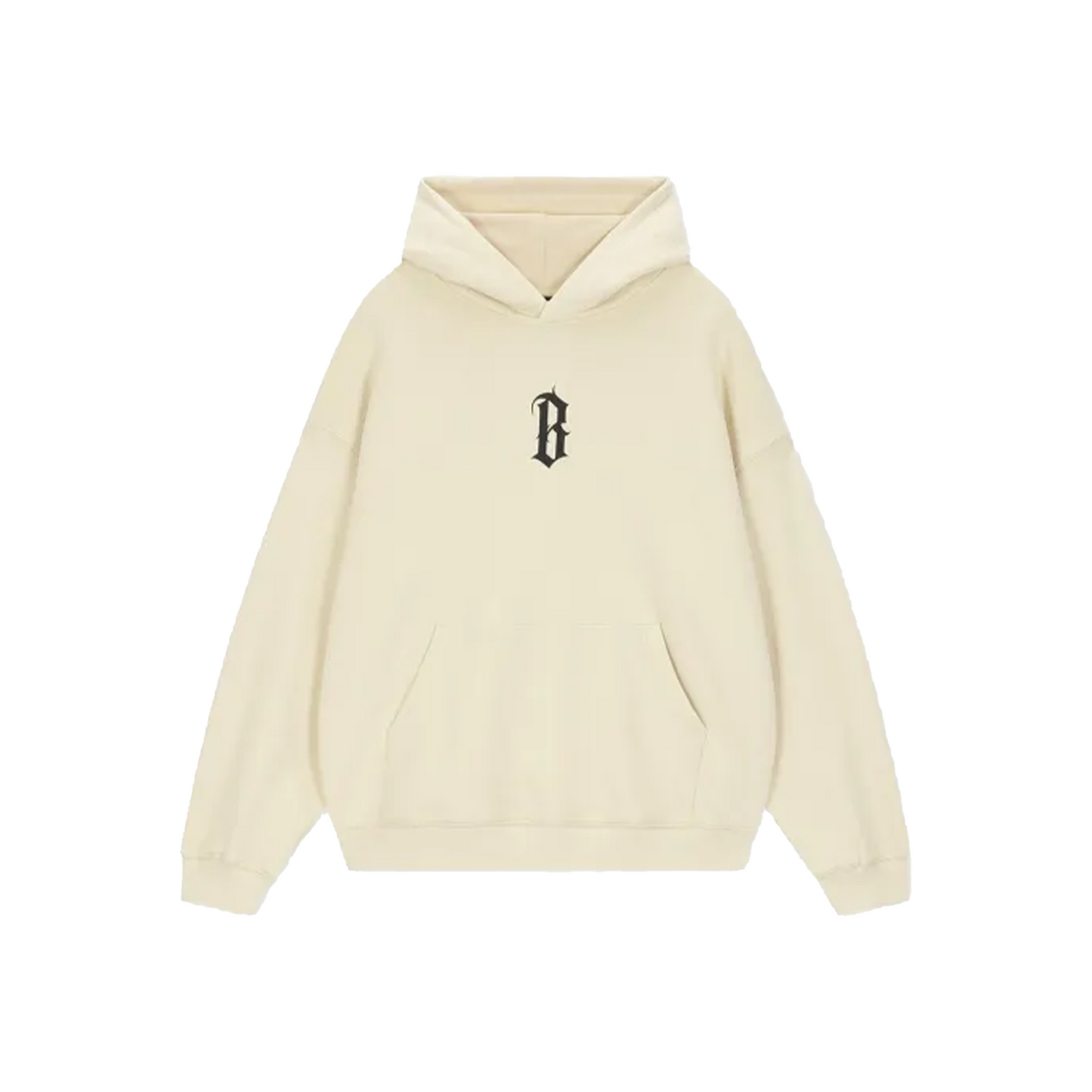 BONELESS Basic B Shaped Printed Hoodie Milk Tea White (FW24)