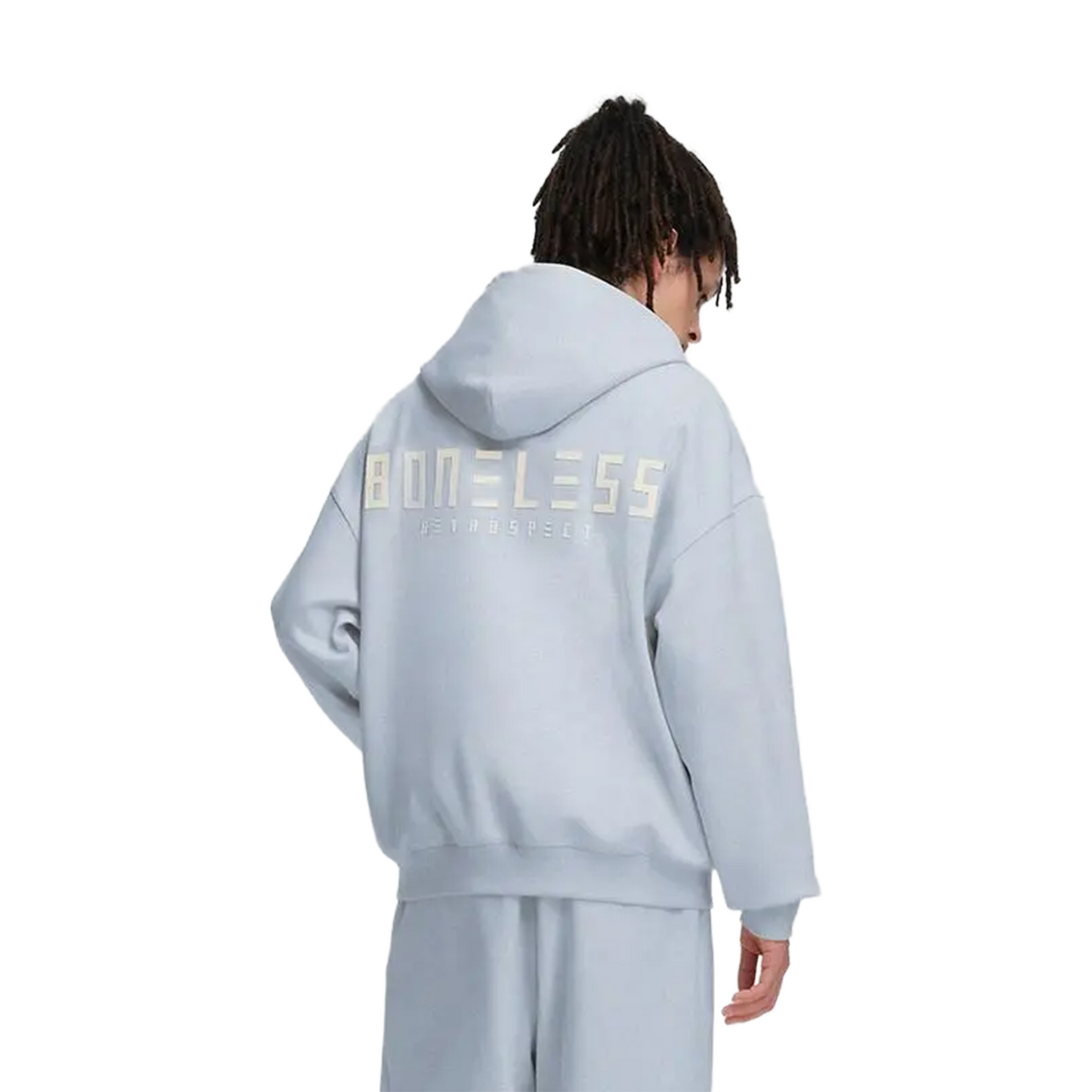 BONELESS Basic Double Zip Up Hoodie Light Blue (FW24)