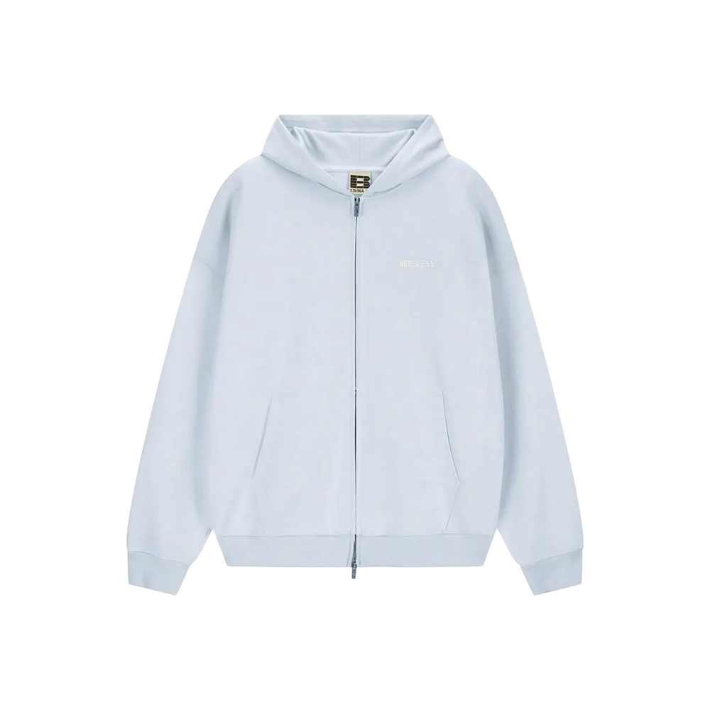 BONELESS Basic Double Zip Up Hoodie Light Blue (FW24)