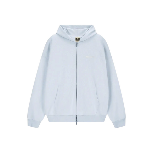 BONELESS Basic Double Zip Up Hoodie Light Blue (FW24)