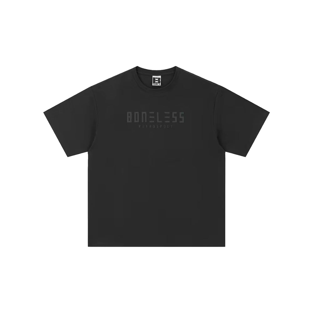BONELESS Basic Print Heavyweight Tee Black (SS24)