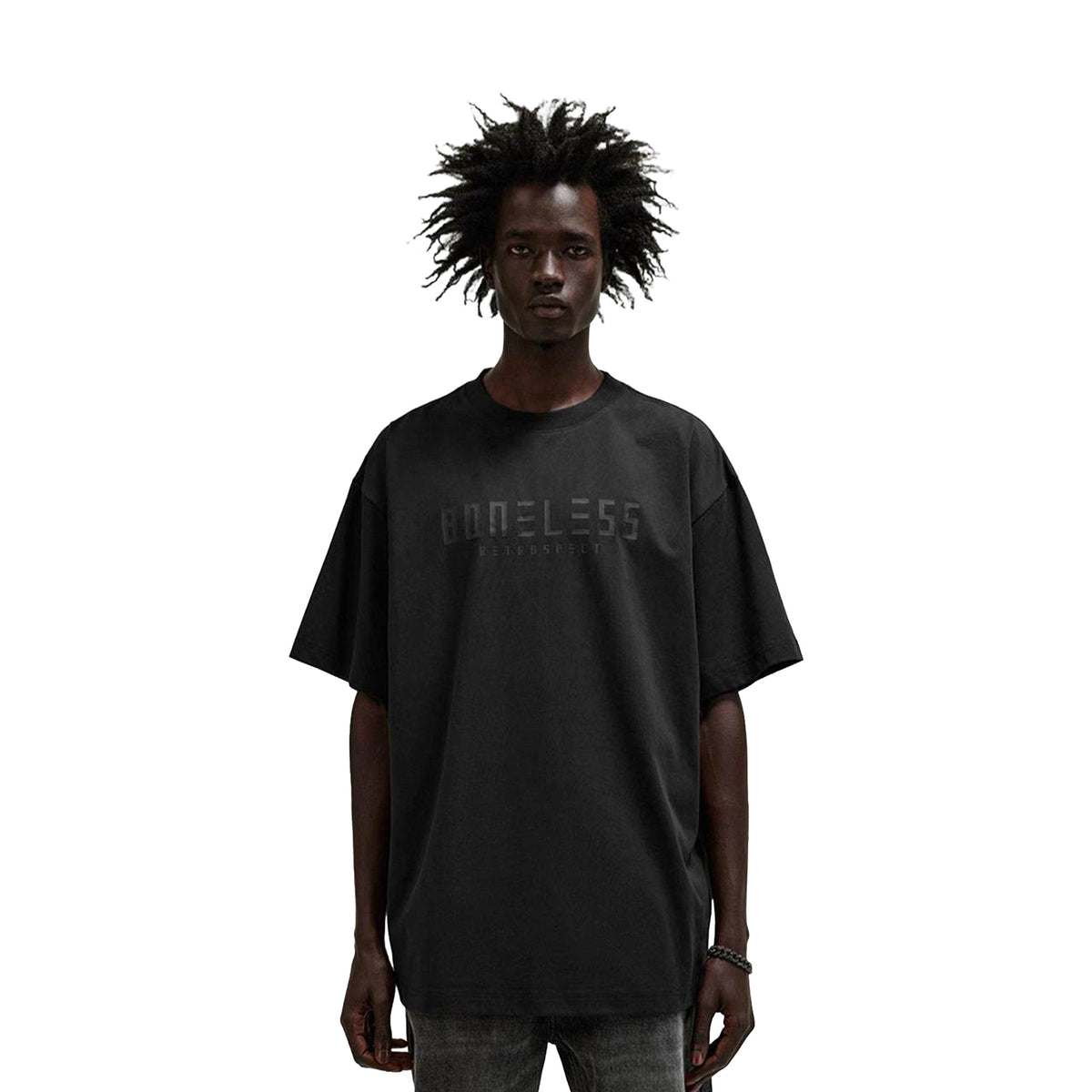 BONELESS Basic Print Heavyweight Tee Black (SS24)