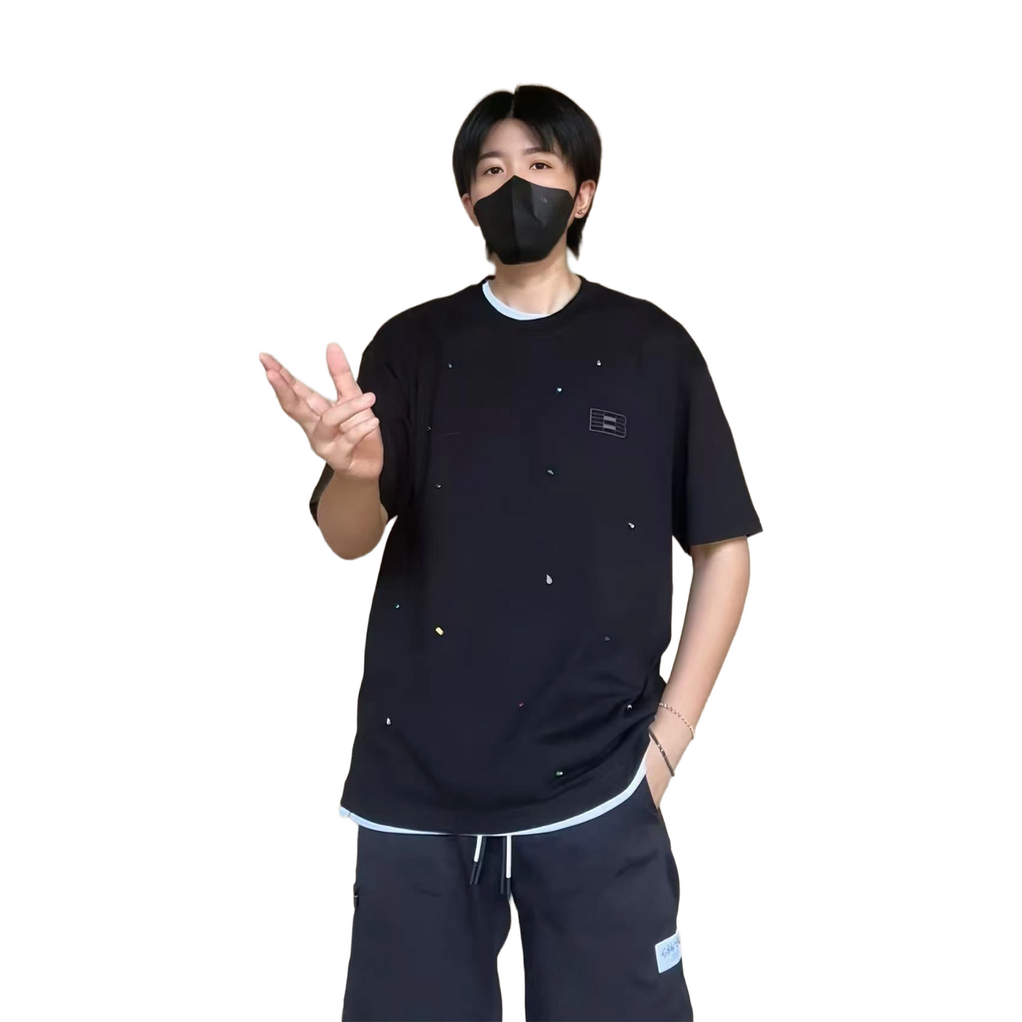 BONELESS Candy Diamond Pure Grid Tee Black (SS25)