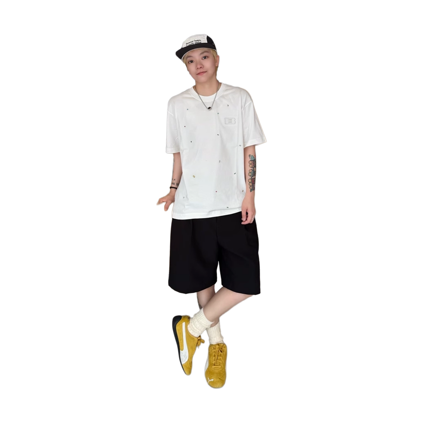 BONELESS Candy Diamond Pure Grid Tee White (SS25)