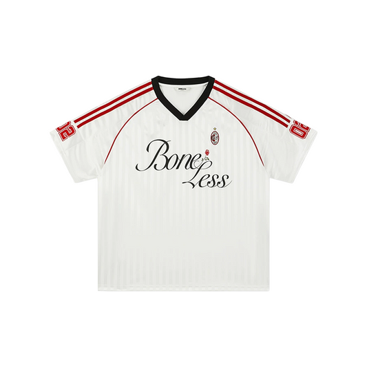 BONELESS Colour Blocked V Neck Jersey White (SS25)
