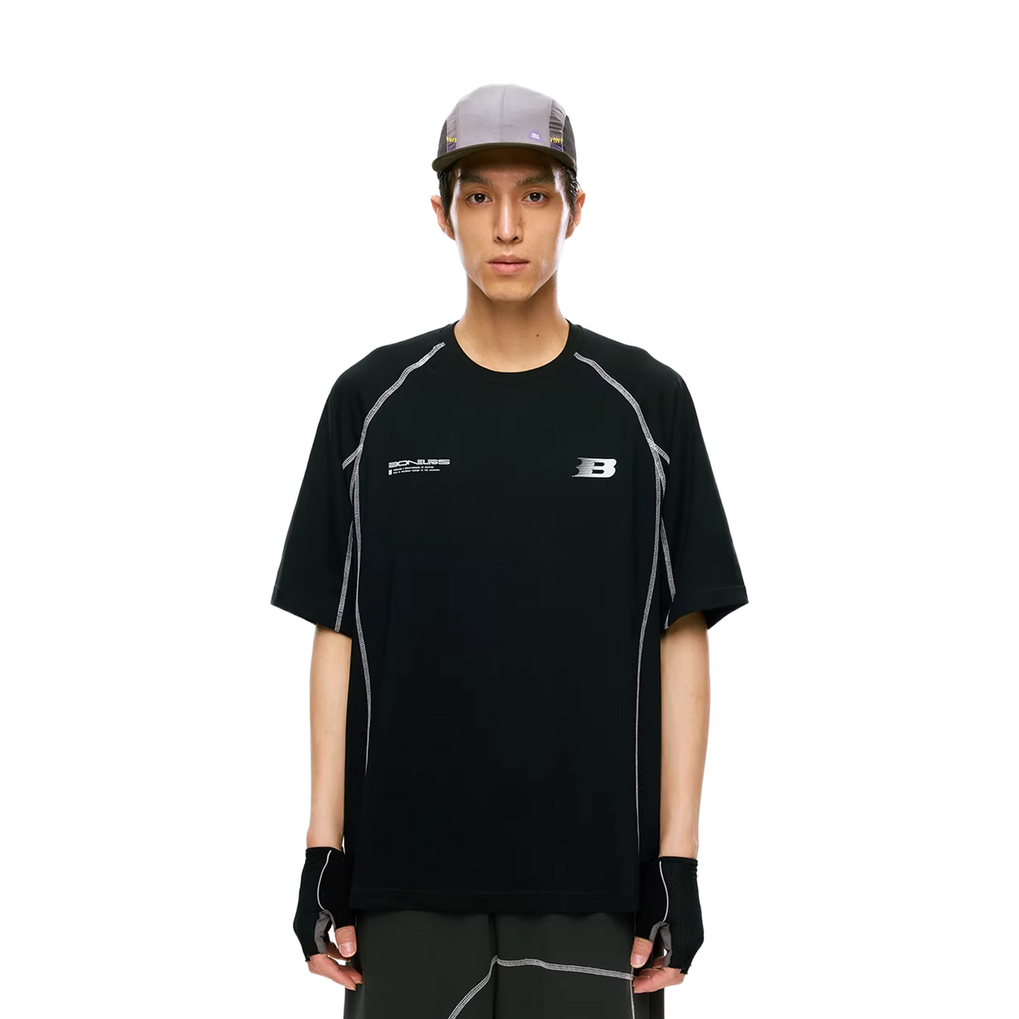 BONELESS Coolmax Colour Block Tee Black (SS26)
