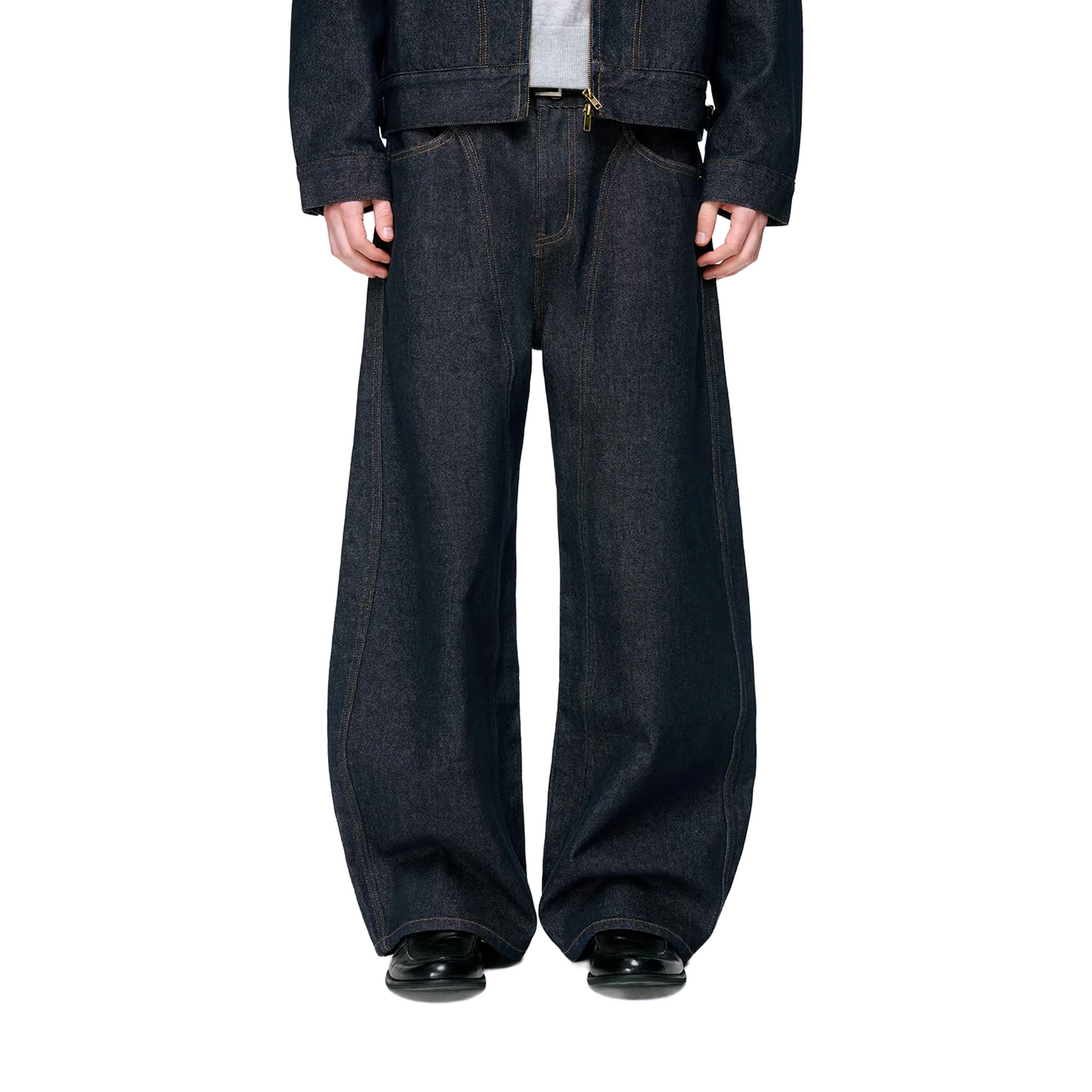 BONELESS Curved Raw Denim Jeans Blue (SS26)