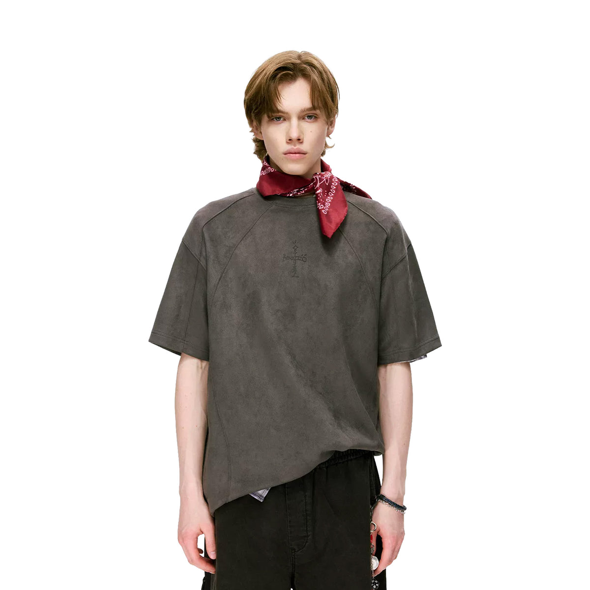 BONELESS Deconstructed Cross Tee Dark Grey (SS26)