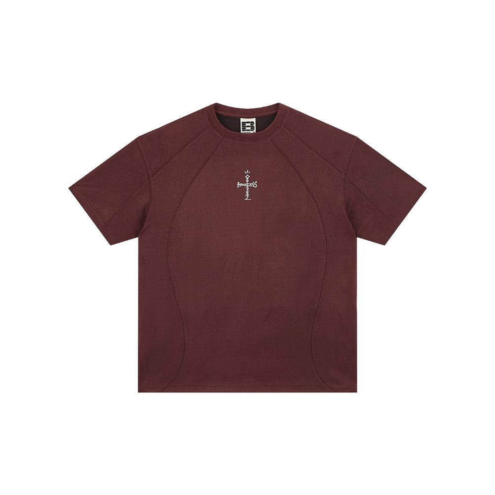 BONELESS Deconstructed Cross Tee Dark Red (SS26)