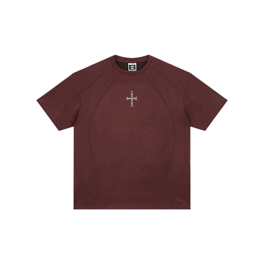 BONELESS Deconstructed Cross Tee Dark Red (SS26)