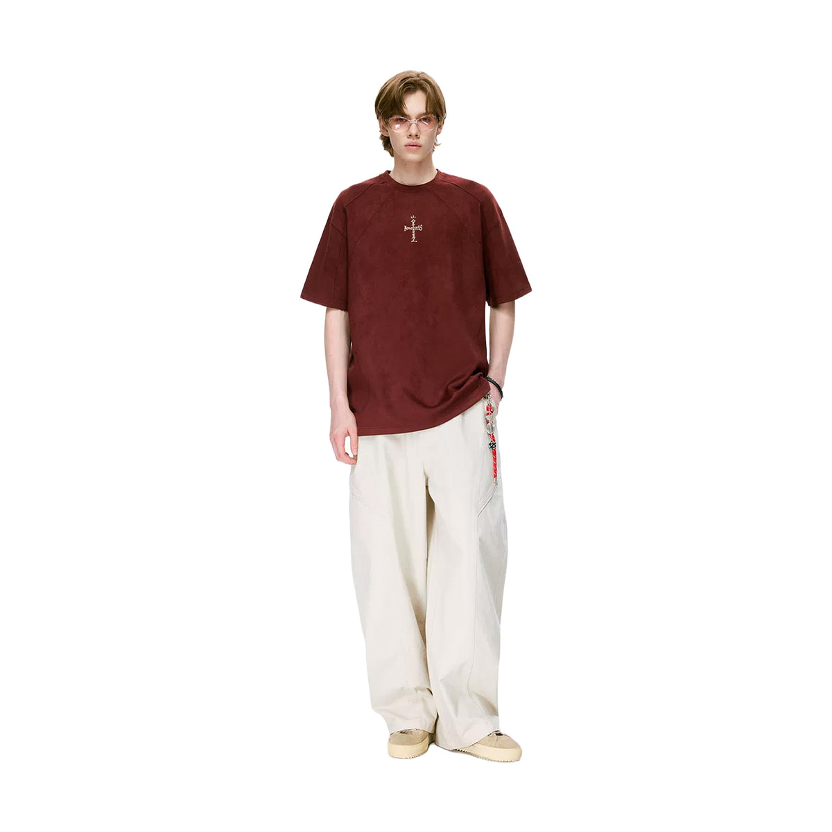 BONELESS Deconstructed Cross Tee Dark Red (SS26)