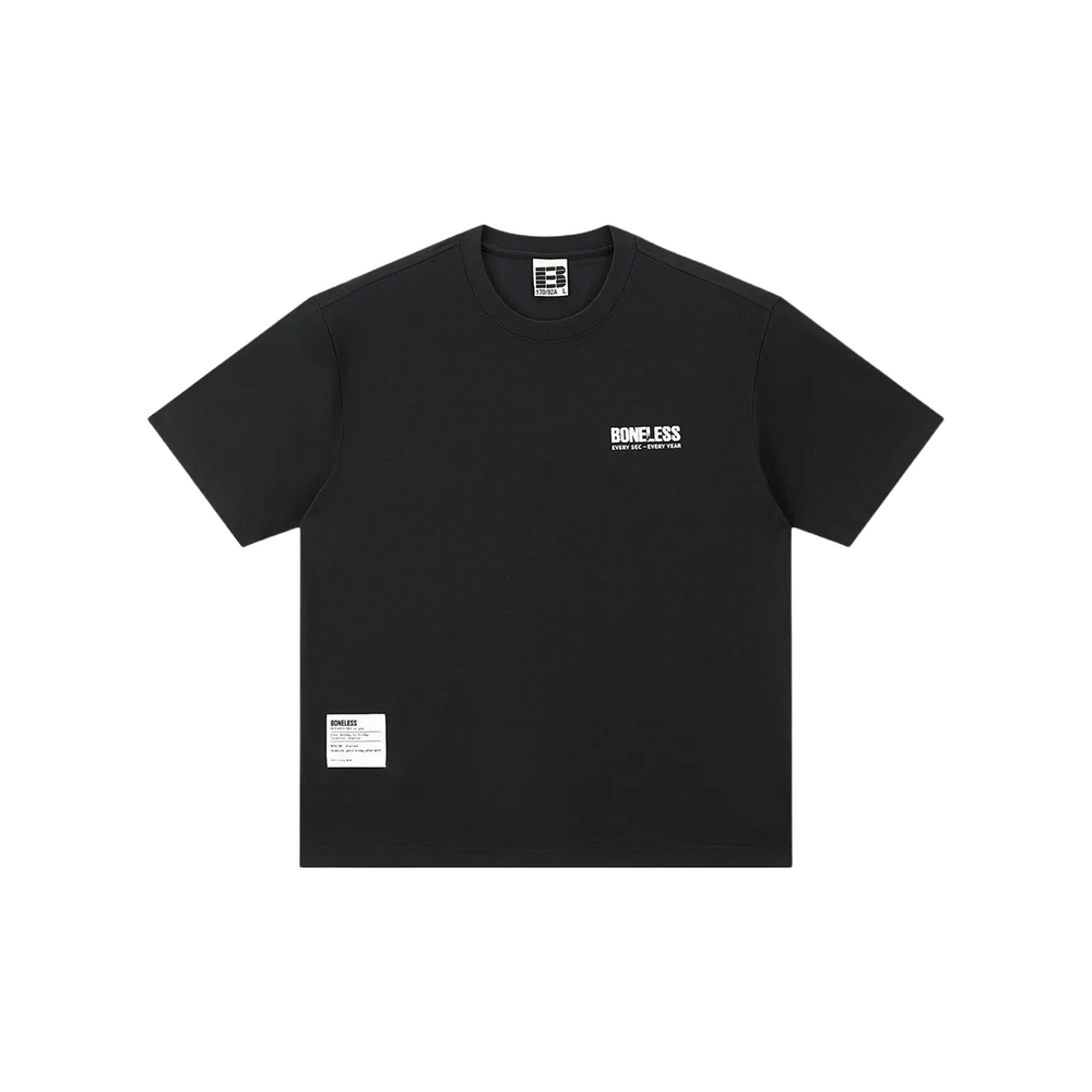 BONELESS Distressed Pattern Print S/S Tee Black (SS25)