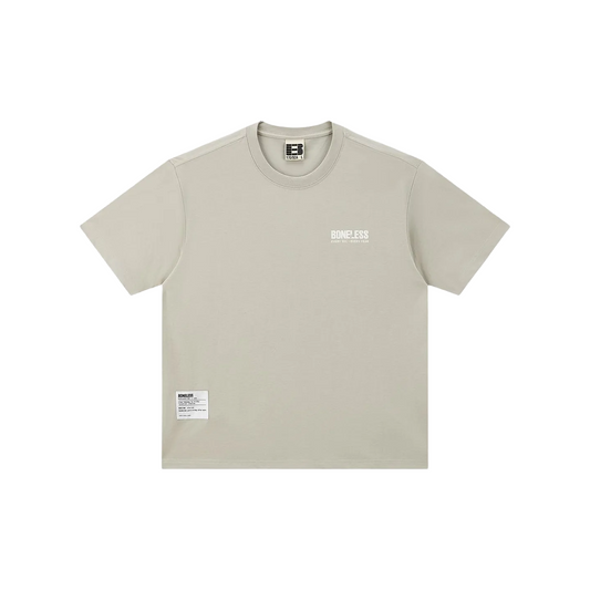 BONELESS Distressed Pattern Print S/S Tee Pigeon Feather Grey (SS25)