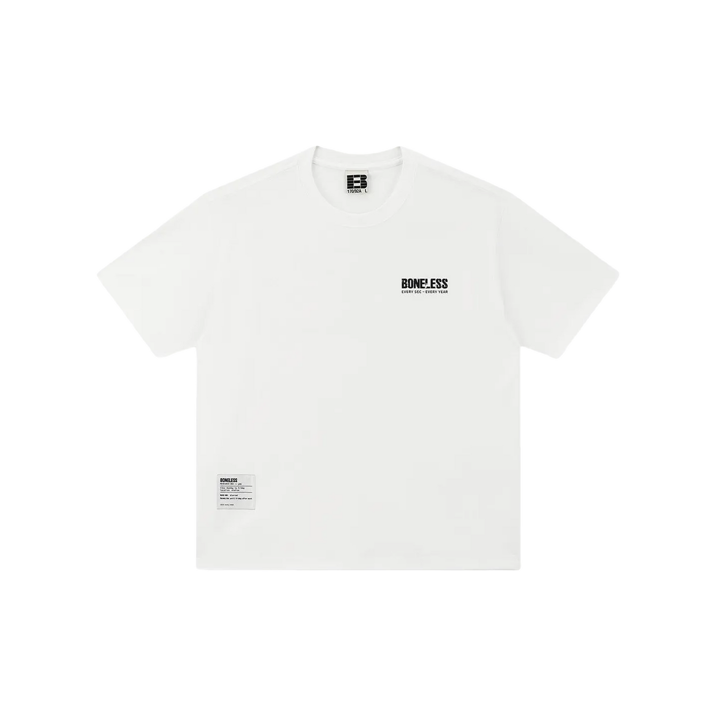 BONELESS Distressed Pattern Print S/S Tee White (SS25)