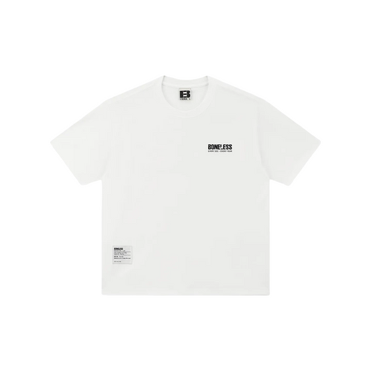 BONELESS Distressed Pattern Print S/S Tee White (SS25)
