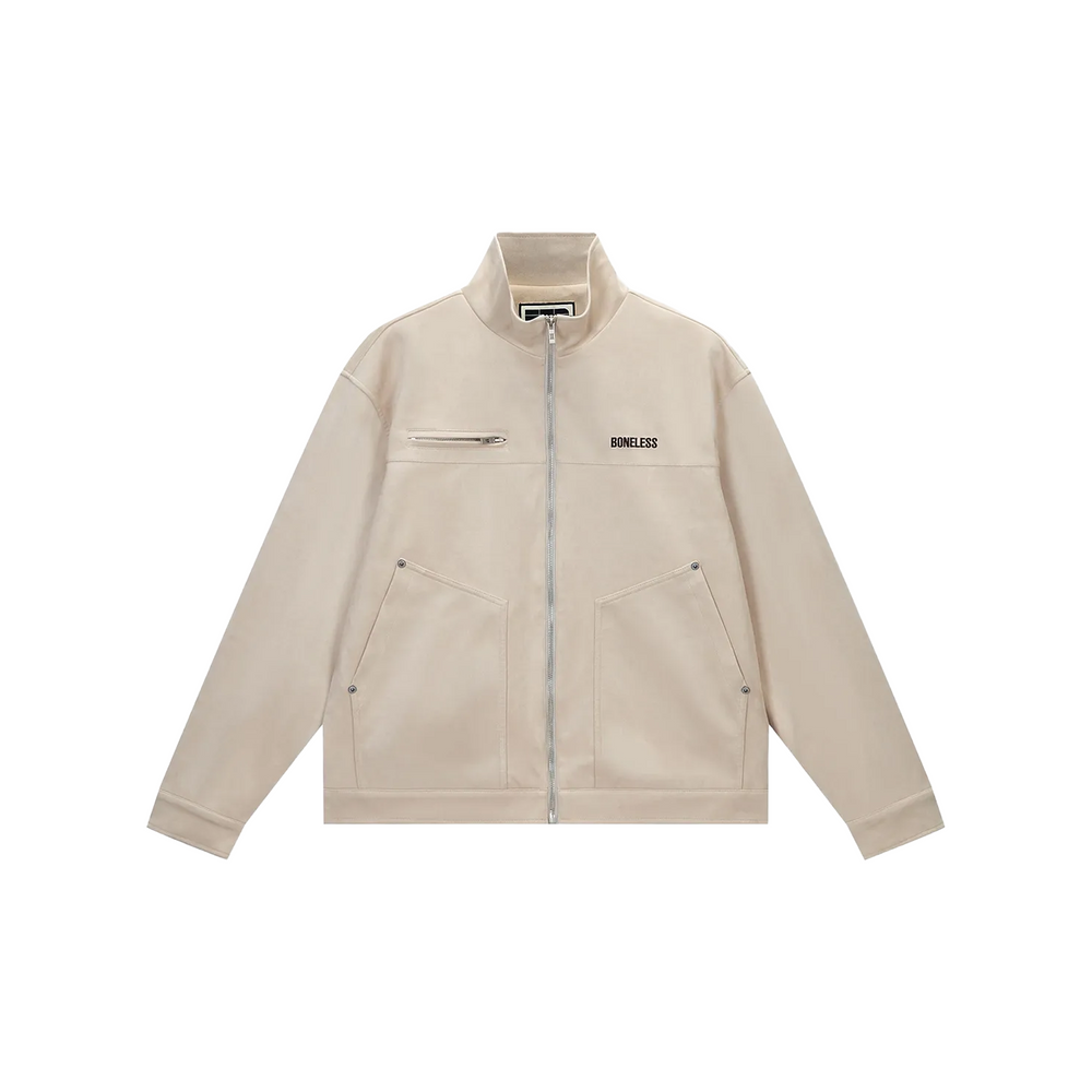 BONELESS Embroidered Logo Suede Jacket Apricot (FW24)