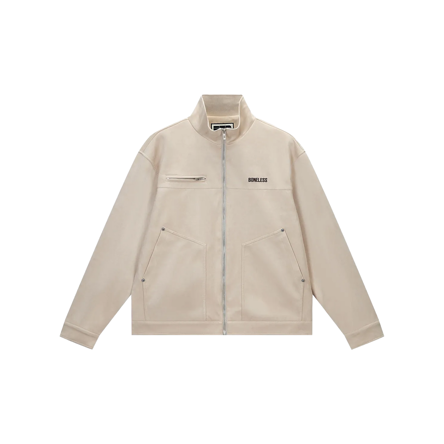 BONELESS Embroidered Logo Suede Jacket Apricot (FW24)
