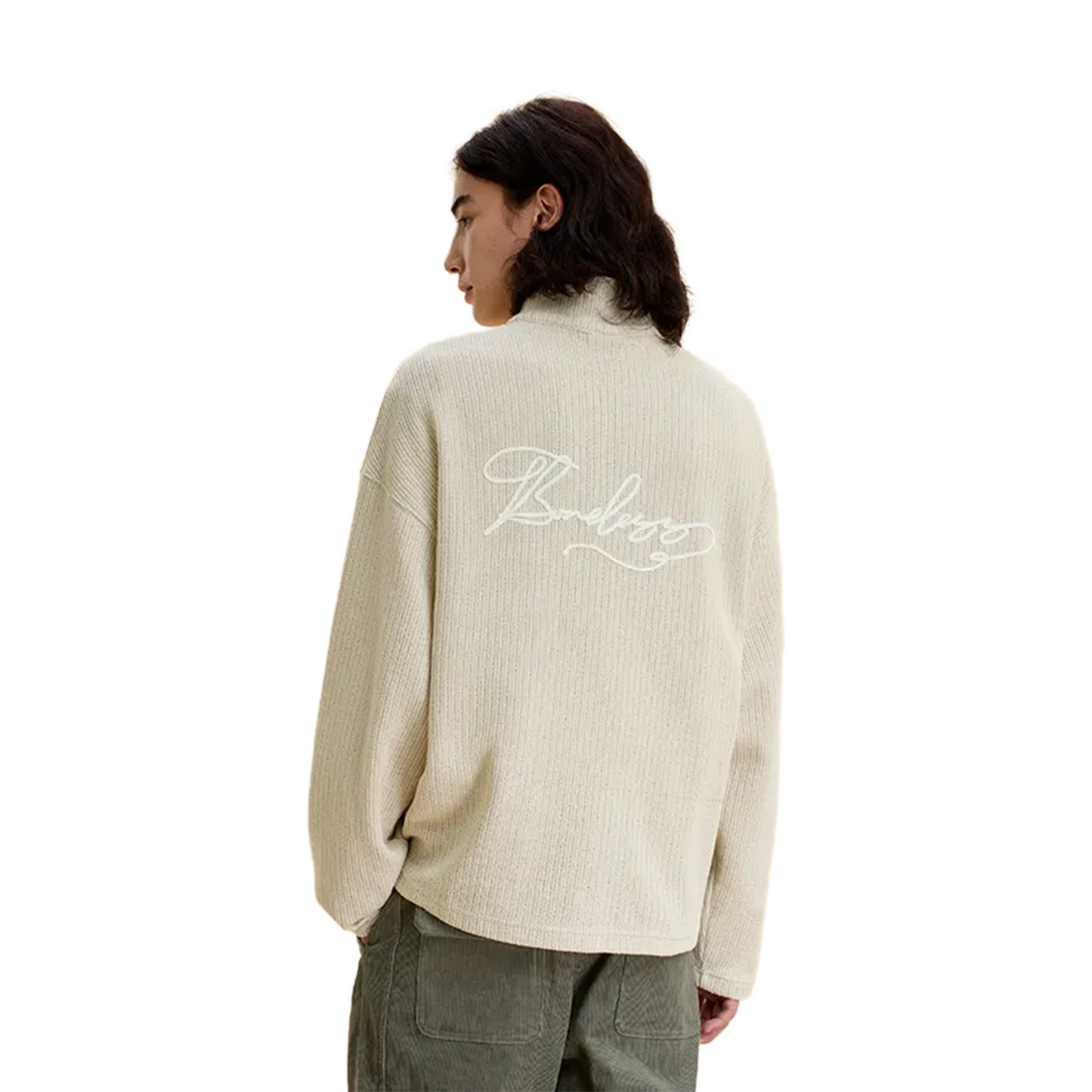 BONELESS Embroidered Loose Knit Sweater Light Apricot (FW24)