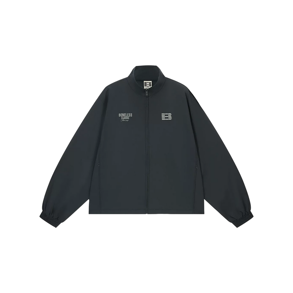 BONELESS Embroidered Loose Stand Jacket Black (FW25)
