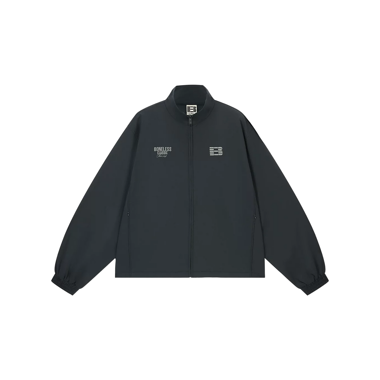 BONELESS Embroidered Loose Stand Jacket Black (FW25)