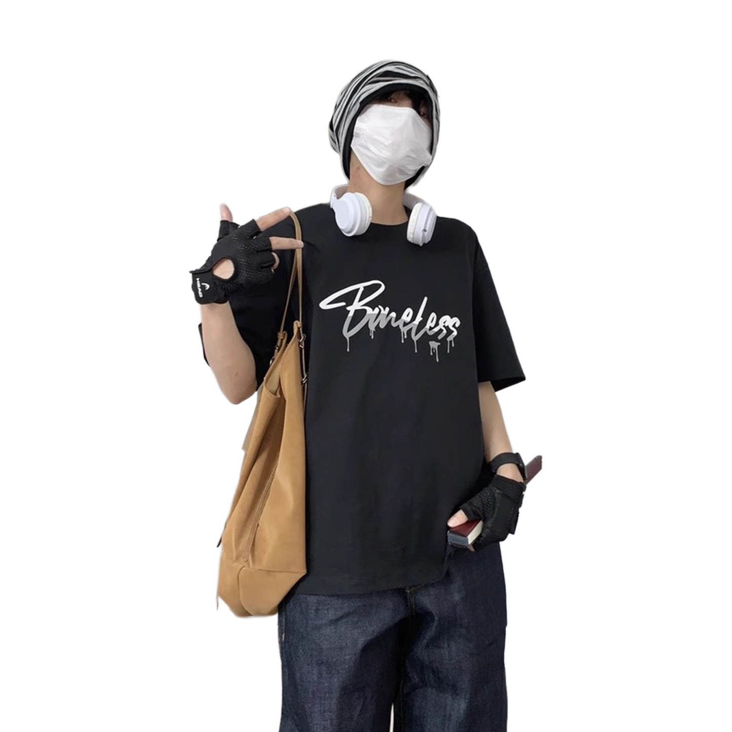 BONELESS Foam Print Tee Black (SS26)