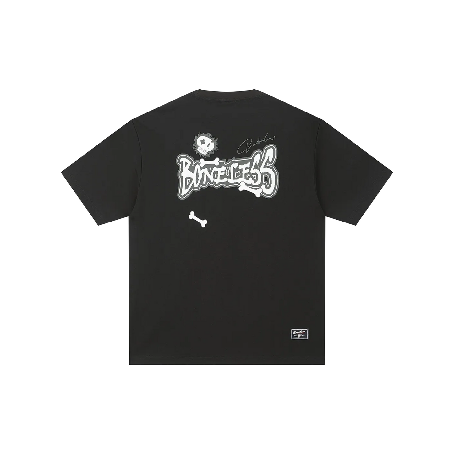 BONELESS Fun Letter Skull Printed Short Sleeved Tee Ivory Black (SS25)