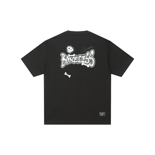 BONELESS Fun Letter Skull Printed Short Sleeved Tee Ivory Black (SS25)