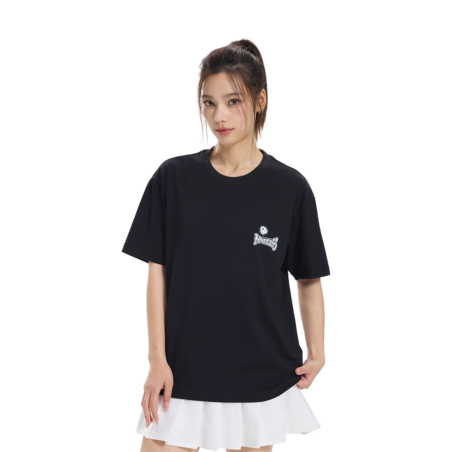 BONELESS Fun Letter Skull Printed Short Sleeved Tee Ivory Black (SS25)