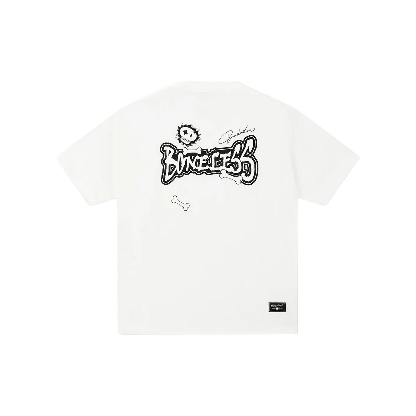 BONELESS Fun Letter Skull Printed Short Sleeved Tee Ivory White (SS25)