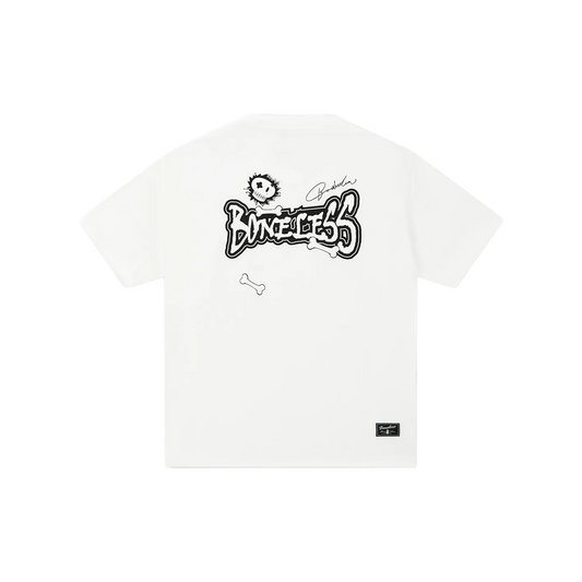 BONELESS Fun Letter Skull Printed Short Sleeved Tee Ivory White (SS25)