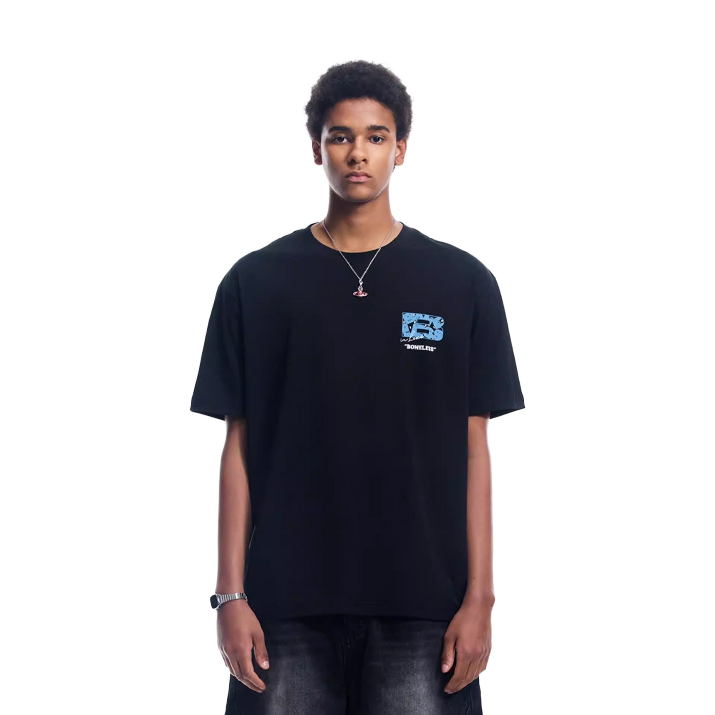 BONELESS Fun Letter Tee Black (SS26)