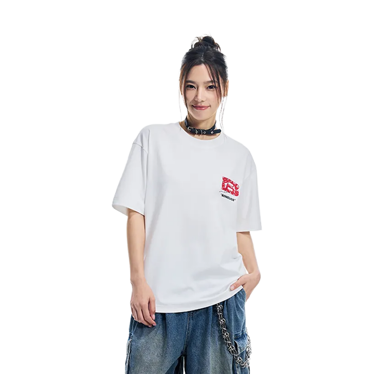 BONELESS Fun Letter Tee White (SS26)