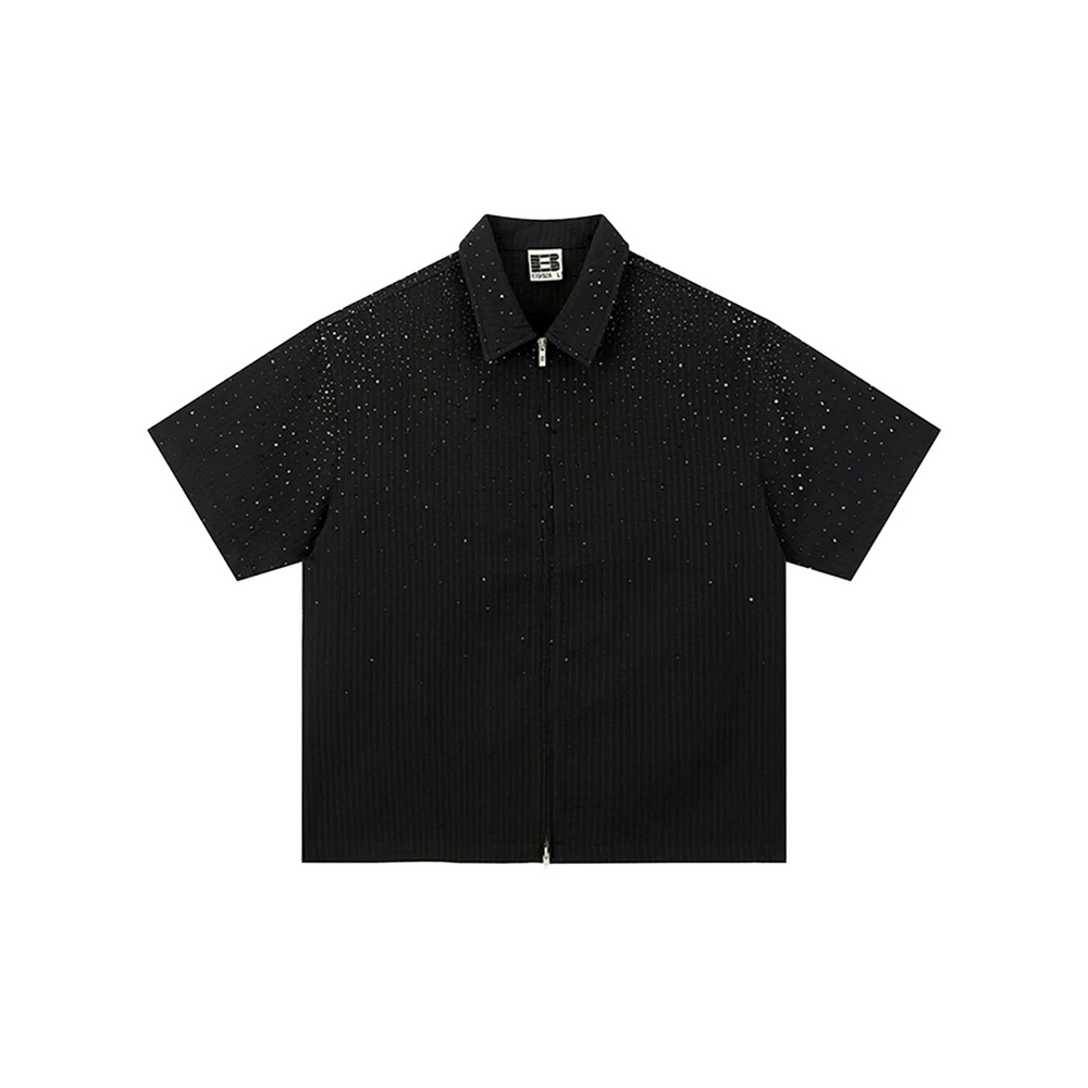 BONELESS Gradient Rhinestone Shirt Black (SS25)