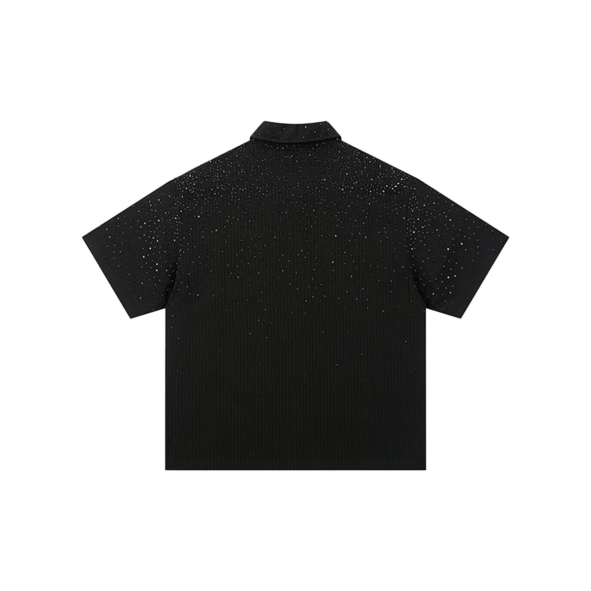 BONELESS Gradient Rhinestone Zip-Up Shirt Black (SS25)