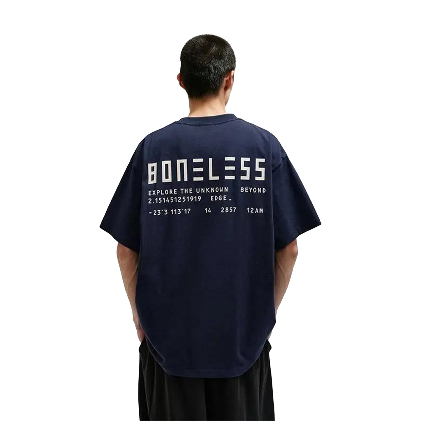 BONELESS Graphic Slogan Tee Navy (SS24)