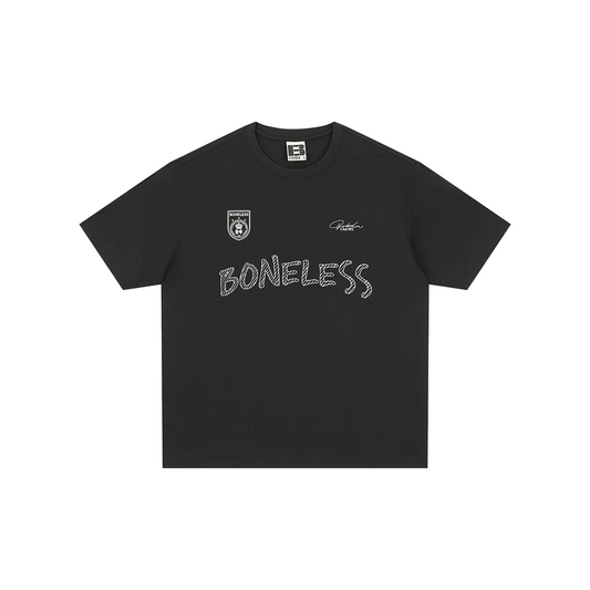 BONELESS Hand Painted Graffiti Grid Pattern S/S Tee Black (SS25)