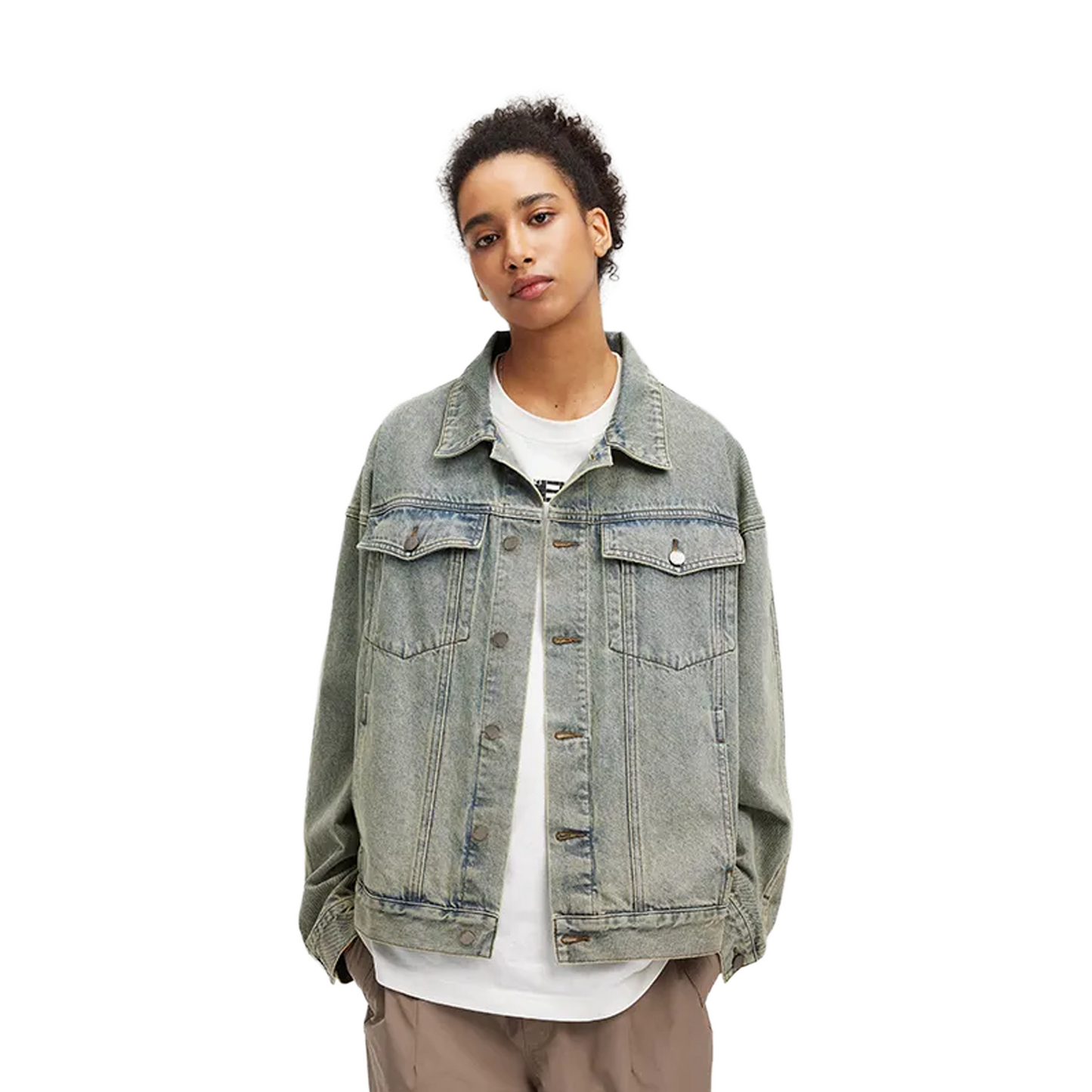 BONELESS Heavyweight Washed Distressed Jacket Mud Yellow (FW24)