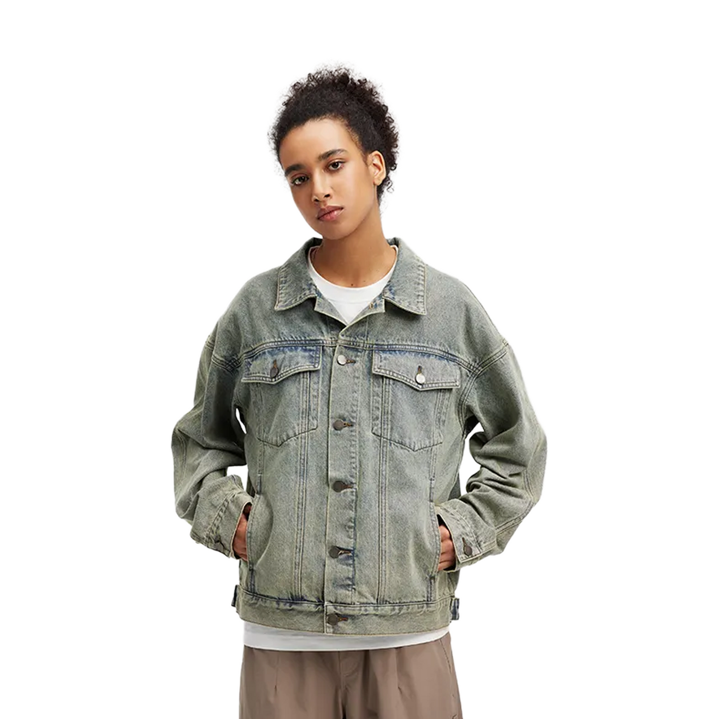BONELESS Heavyweight Washed Distressed Jacket Mud Yellow (FW24)