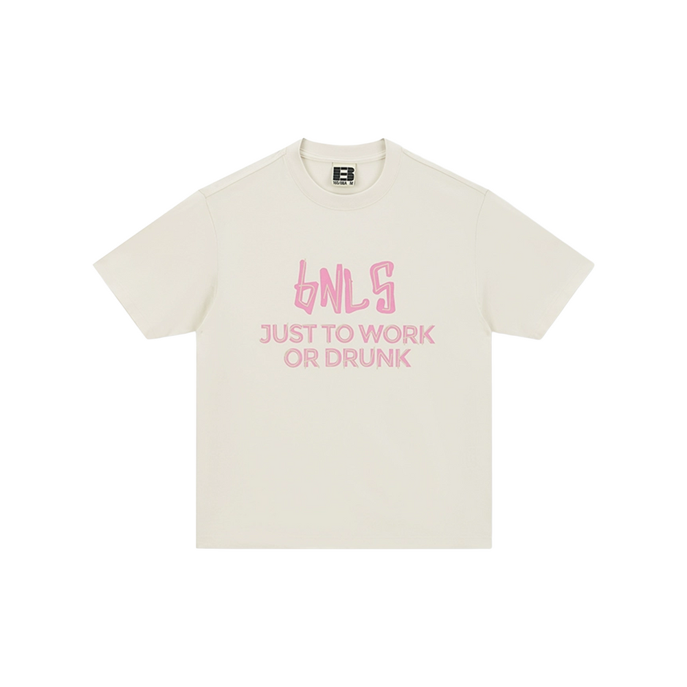 BONELESS Just To Work Or Drunk Tee Light Apricot (SS25)