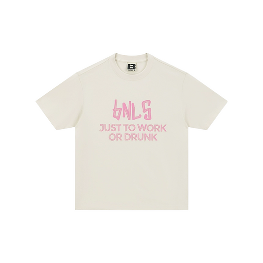 BONELESS Just To Work Or Drunk Tee Light Apricot (SS25)